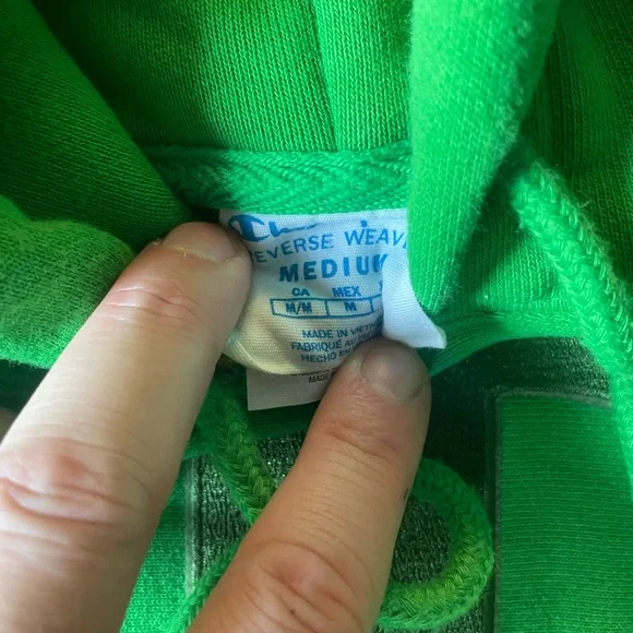 Emerald Green Reverse Weave Champion Hoodie size Medium (fits Large) - Picture 3 of 5